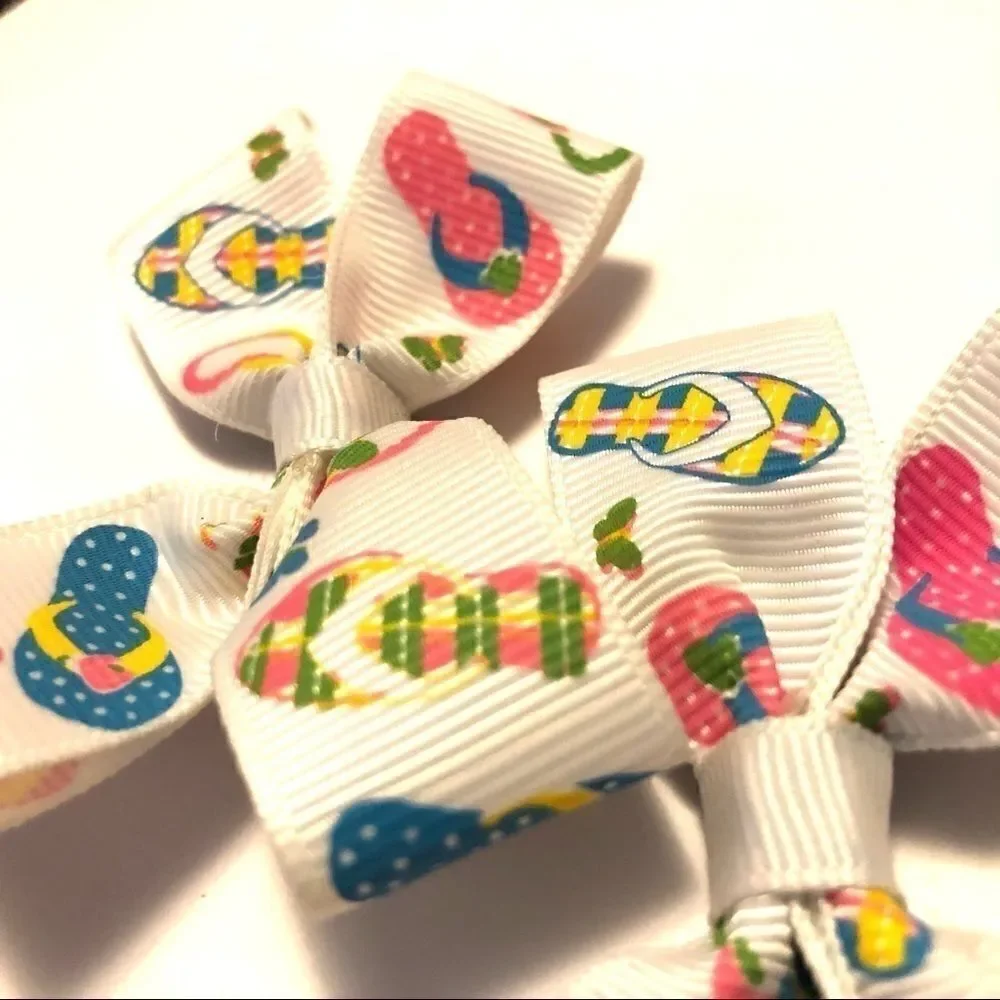Bow pair hair bows accessories flip flops sandals